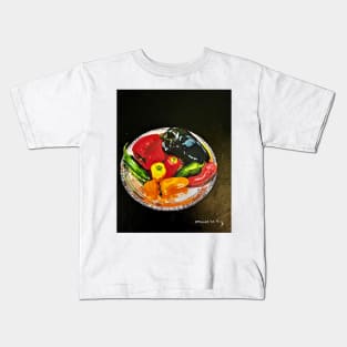 Assorted Peppers on a Silver Platter Kids T-Shirt